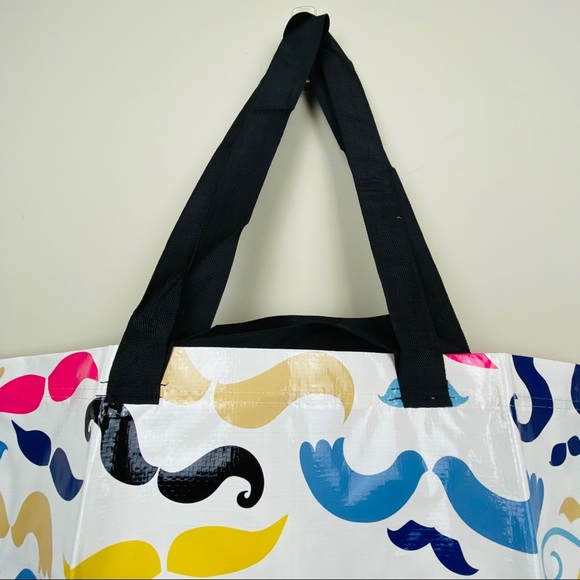 IKEA | BANGLIG 2401 OZ Mustache Design LARGE Tote - Picture 5 of 9